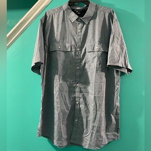 prAna “Garvan” S/S Perf. Sport Shirt, NWT - Mens XL Tall - Antique Blue